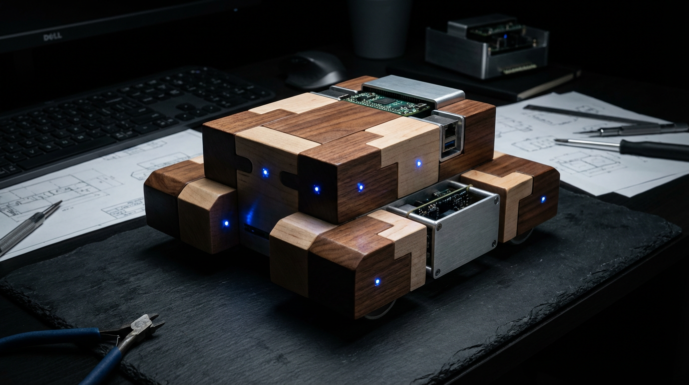Ateliertoy Motion programmable rover – dark technical desk